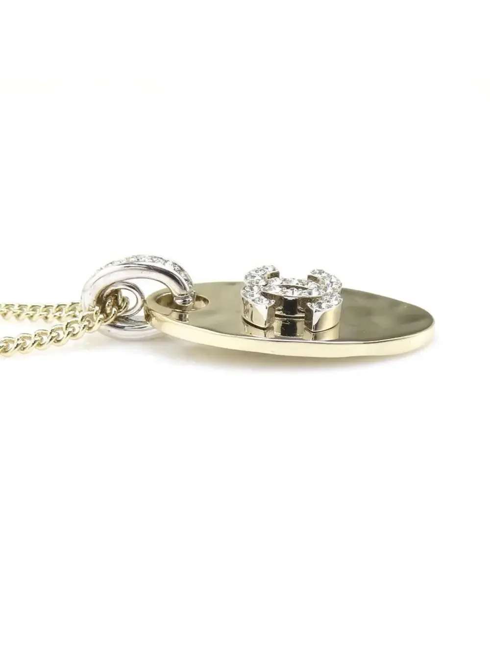 Auth Chanel Cc Logo Necklace Gold Metal #293541C62B